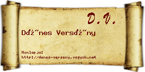 Dénes Versény névjegykártya